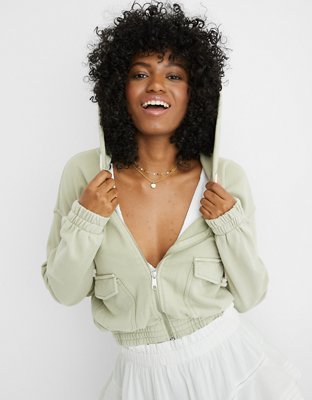 Женские худи Aerie Cropped Full Zip — фото 5