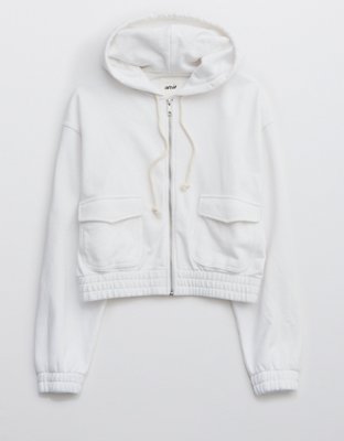 Aerie Cropped Full Zip Hoodie