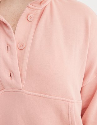Женские худи Aerie Button Mock Neck Cropped Sweatshirt — фото 5