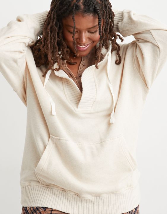 Aerie Down-To-Earth Henley Hoodie