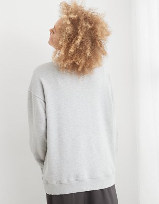 Aerie Lace Up Oversized Crew Sweatshirt