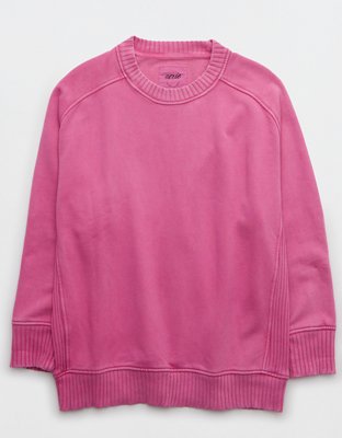 CROP HENLEY SWEATSHIRT / LAVENDER FROST