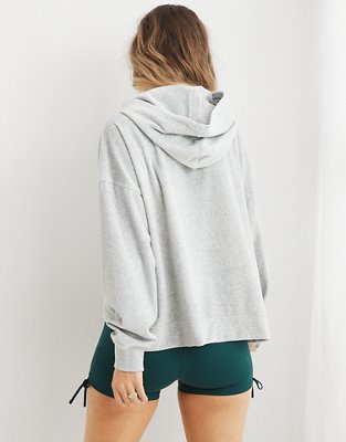 Aerie Velour Cropped Hoodie