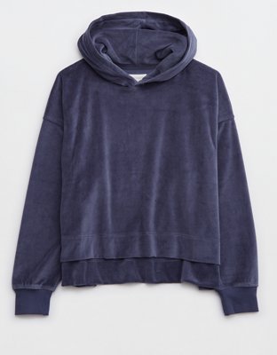 Aerie Velour Cropped Hoodie