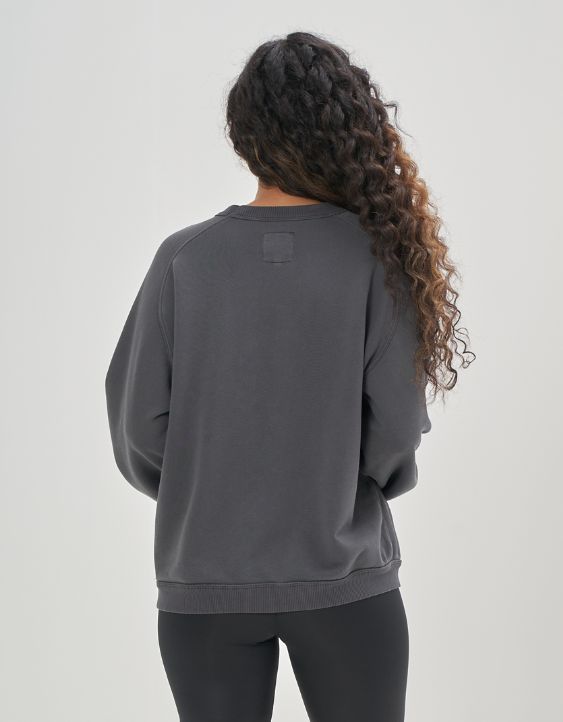 Aerie Sweatshirt con cuello redondo y mangas plisadas