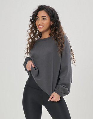 Aerie Pleated Sleeve Crew Sweatshirt