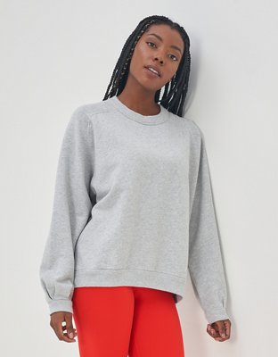 Aerie Pleated Sleeve Crew Sweatshirt