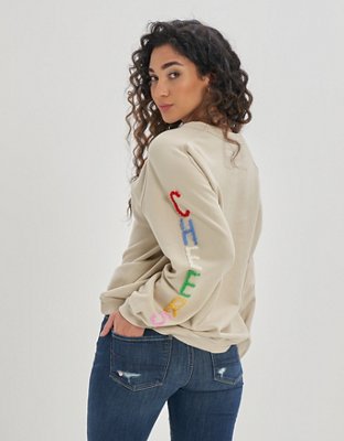 Aerie Pleated Sleeve Crew Sweatshirt