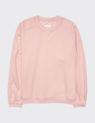 Aerie Pleated Sleeve Crew Sweatshirt