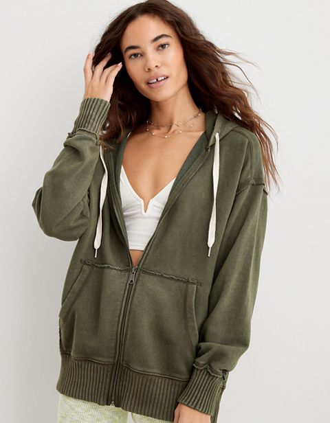 Женские худи Aerie Down-to-Earth Full Zip