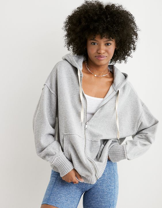 Aerie Down-To-Earth Hoodie con cierre completo