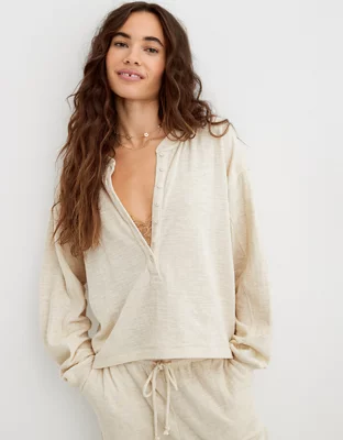 Aerie Henley Lightweight Sweatshirt