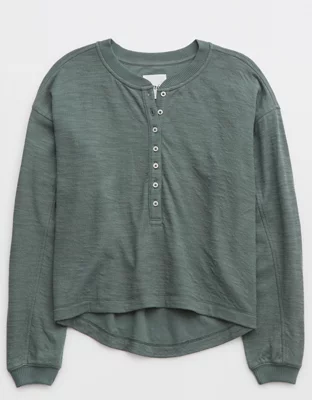 Aerie Henley Lightweight Sweatshirt