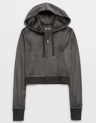 Aerie Dreamy Velour Cropped Hoodie