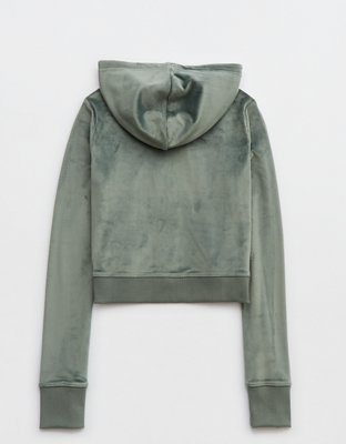 Aerie Dreamy Hoodie corta de velour
