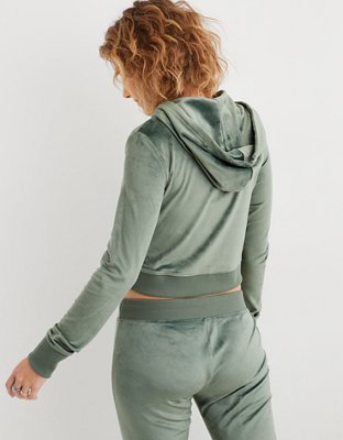 Aerie Dreamy Velour Cropped Hoodie