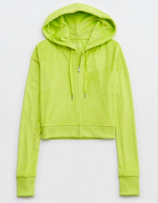 Aerie Dreamy Velour Cropped Hoodie