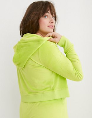 Aerie Dreamy Hoodie corta de velour