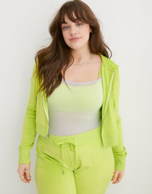 Aerie Dreamy Velour Cropped Hoodie