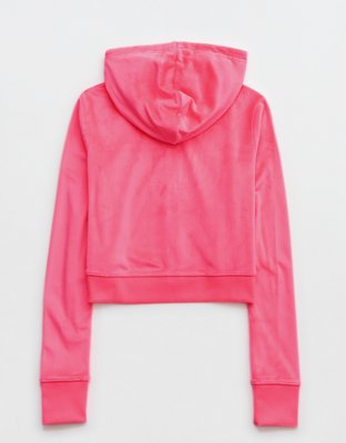 Aerie Dreamy Velour Cropped Hoodie