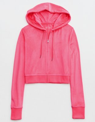 Женские худи Aerie Dreamy Velour Cropped — фото 5