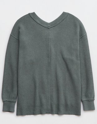 Aerie Wonder Textured V-Neck Sweatshirt