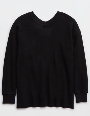 Aerie Wonder Textured V-Neck Sweatshirt