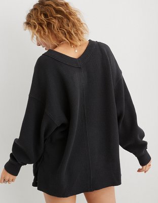 Aerie Wonder Textured V-Neck Sweatshirt