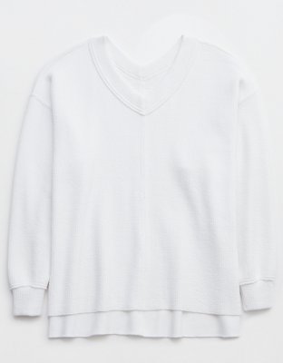 Aerie Wonder Textured V-Neck Sweatshirt