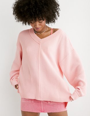 Aerie Wonder Textured V-Neck Sweatshirt