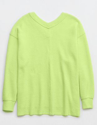 Aerie Wonder Textured V-Neck Sweatshirt