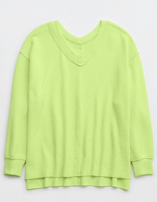 Aerie Wonder Textured V-Neck Sweatshirt