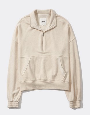 Aerie Dream Sherpa Quarter Zip Sweatshirt