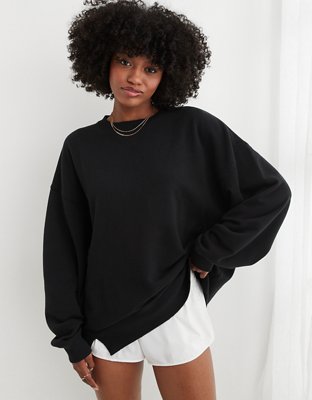 NEW LULULEMON Perfectly Oversized True Black Crew Terry Sweatshirt Sweater 6