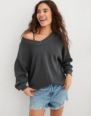 aerie Ribbed Crewneck Sweaters