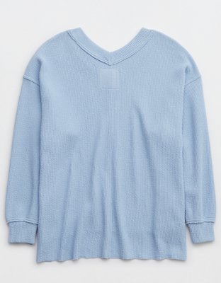 Aerie Wonder Textured V-Neck Sweatshirt