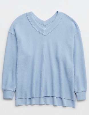 Aerie Wonder Textured V-Neck Sweatshirt