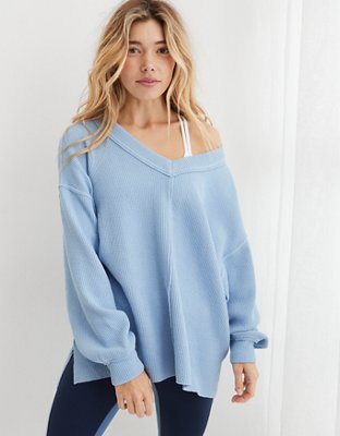 Aerie Wonder Textured V-Neck Sweatshirt