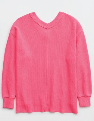 Aerie Wonder Textured V-Neck Sweatshirt