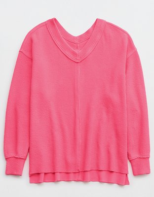 Aerie Wonder Textured V-Neck Sweatshirt