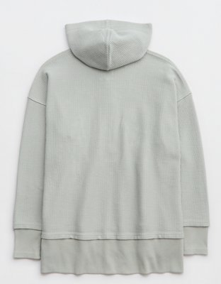 Chandail à capuchon texturé henley Aerie