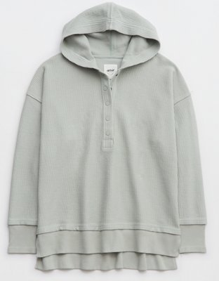 Aerie Textured Henley Hoodie