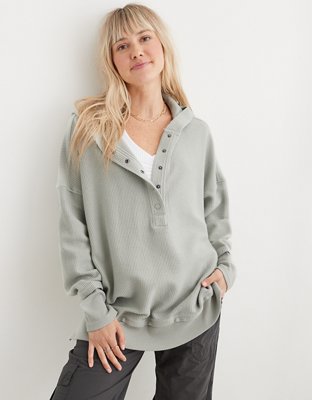 Aerie Textured Henley Hoodie