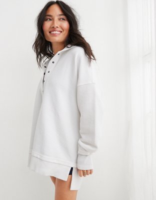 Aerie Textured Henley Hoodie