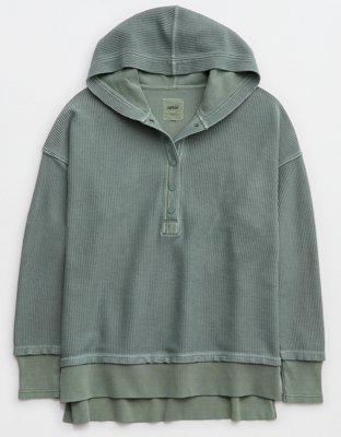 Aerie Textured Henley Hoodie