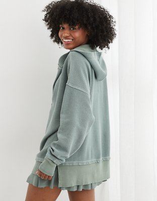 Aerie Textured Henley Hoodie