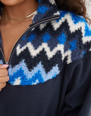 Aerie Hometown Holiday Quarter Zip Sweatshirt