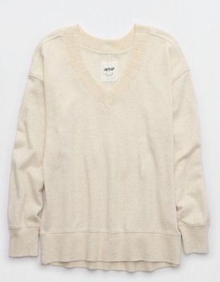 Aerie Sweater Trim V-Neck Sweatshirt