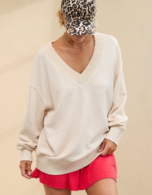 Aerie Sweater Trim V Neck Sweatshirt