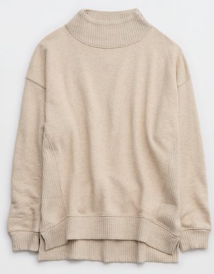 Oversized Quarter Zip Mock-Neck Sweatshirt